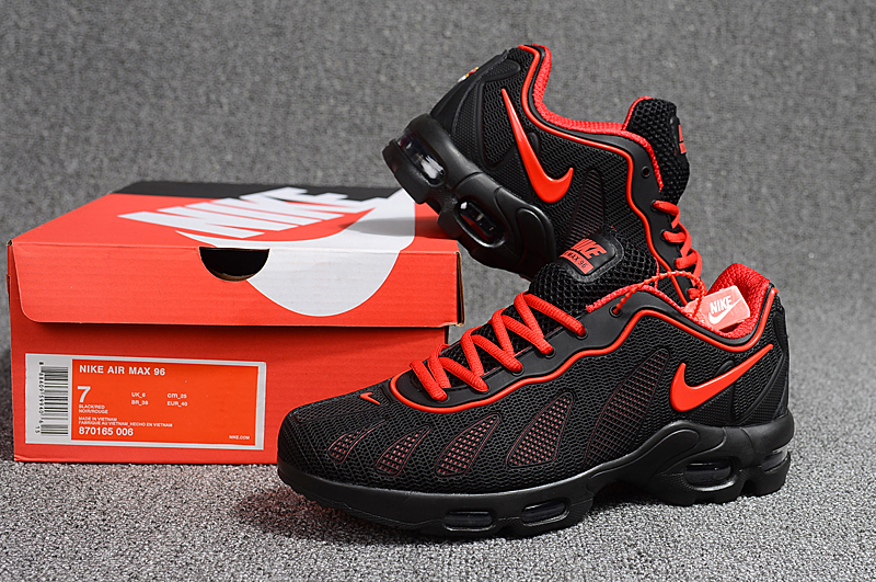 Men Nike Air Max 96 Black Red Shoes